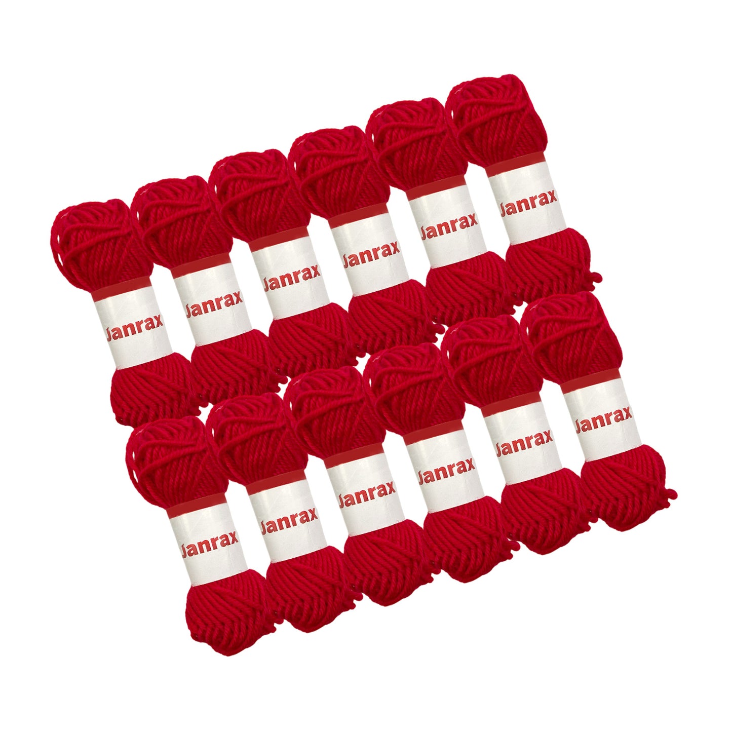 Pack of 5 Red Acrylic Yarn Rolls – 10g each, 4 Strand 8 Ply Knitting Wool