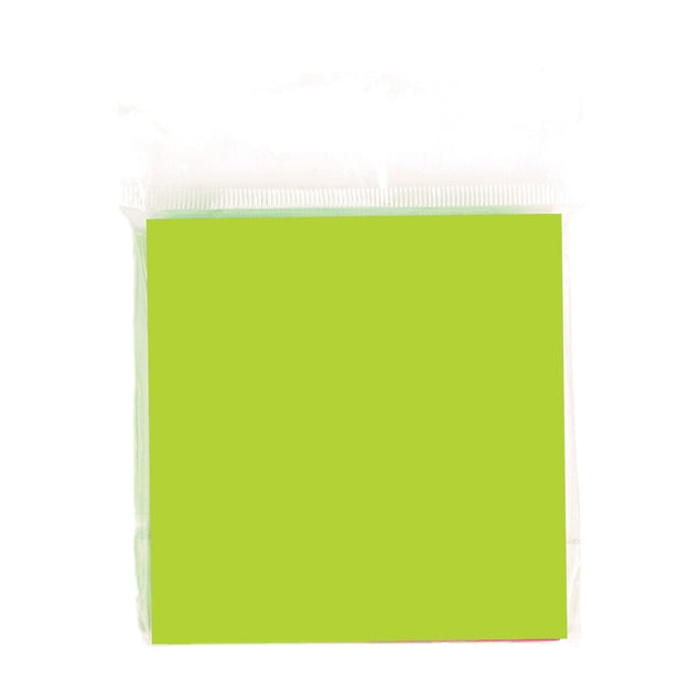 Pack of 100 Neon Assorted Colours Stick on Notes - 76mm x 76mm