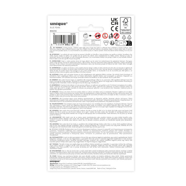 Pack of 8 Blue Pearl Premium 12" Latex Balloons