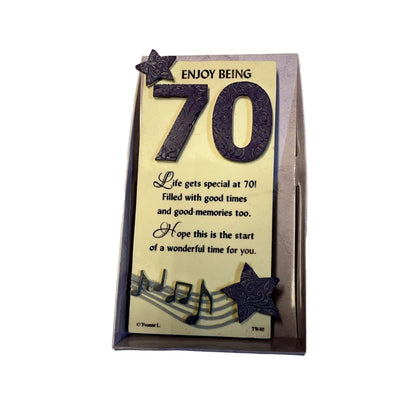 70th Birthday Timeless Words Plaque