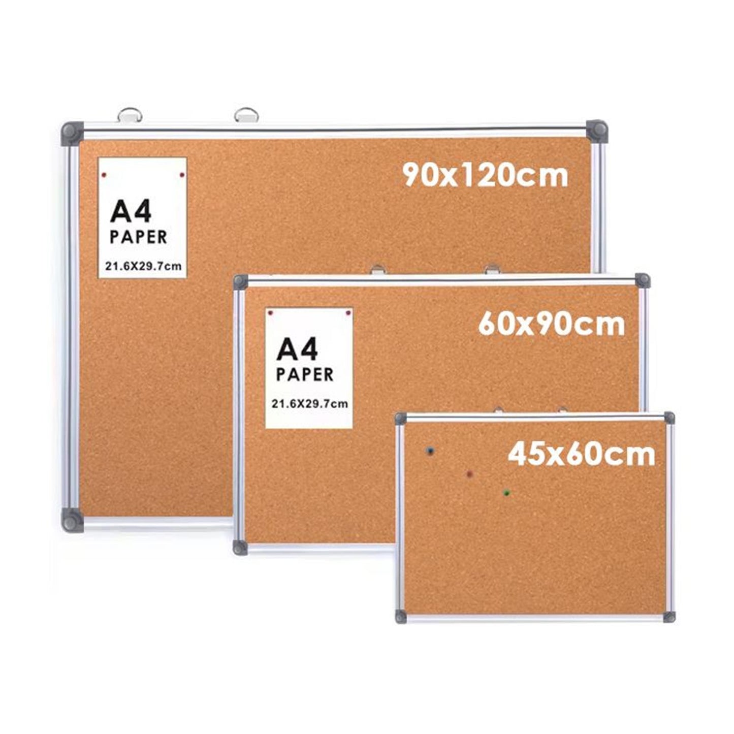 Aluminum Framed Bulletin Cork Board 90 x 120cm