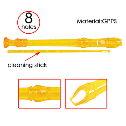 Transparent Colour Flute with Cleaning Stick