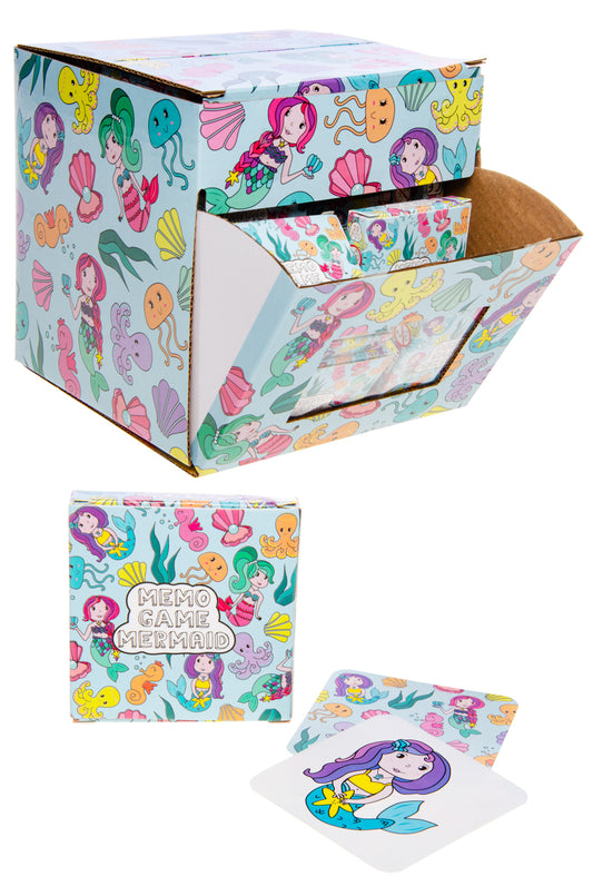 Pack of 12 Mermaid Mini Memory Games 28 Cards