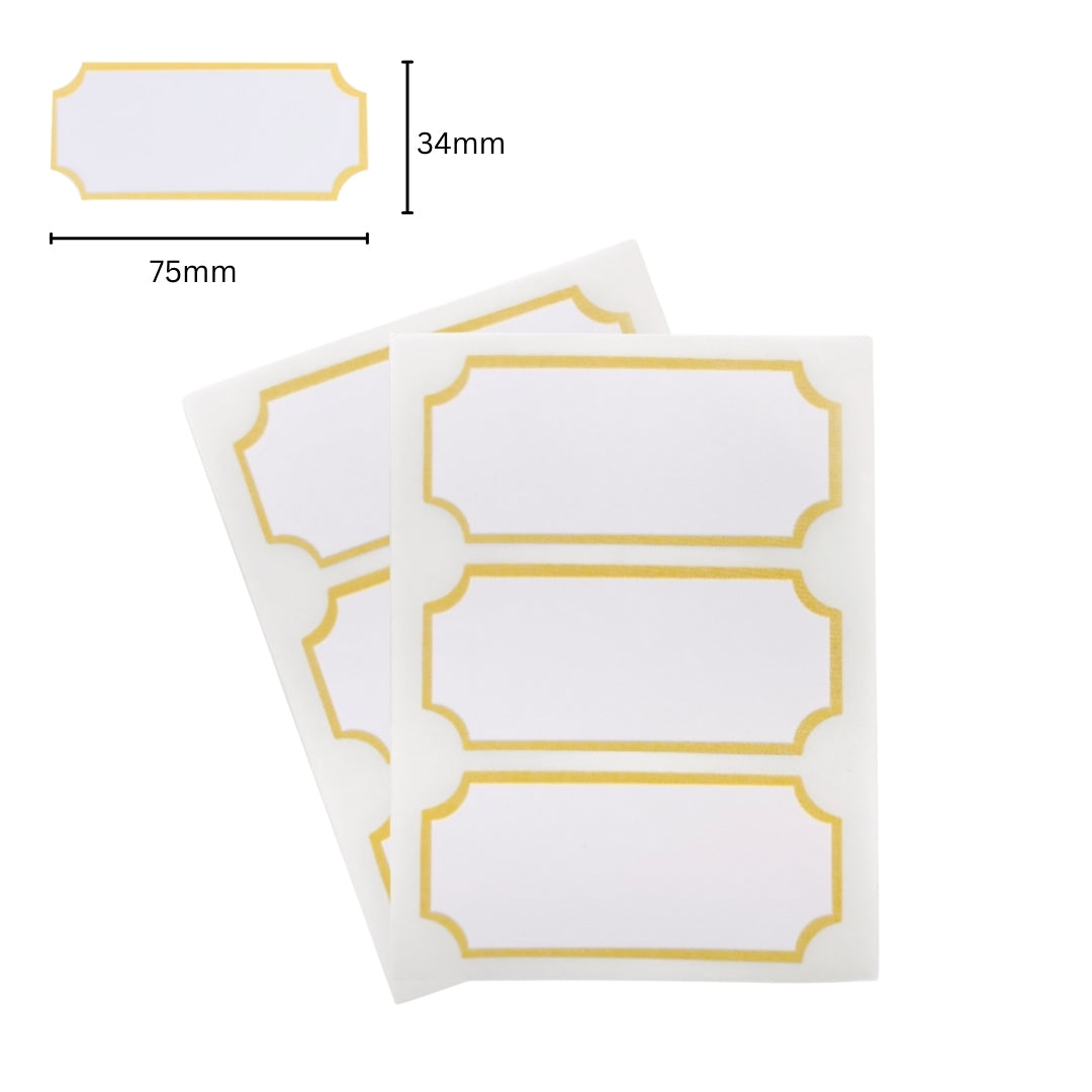 Pack of 252 Gold Border Printed 34x75mm Self-Adhesive Labels