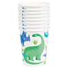 Pack of 8 Blue & Green Dinosaur 9oz Paper Cups