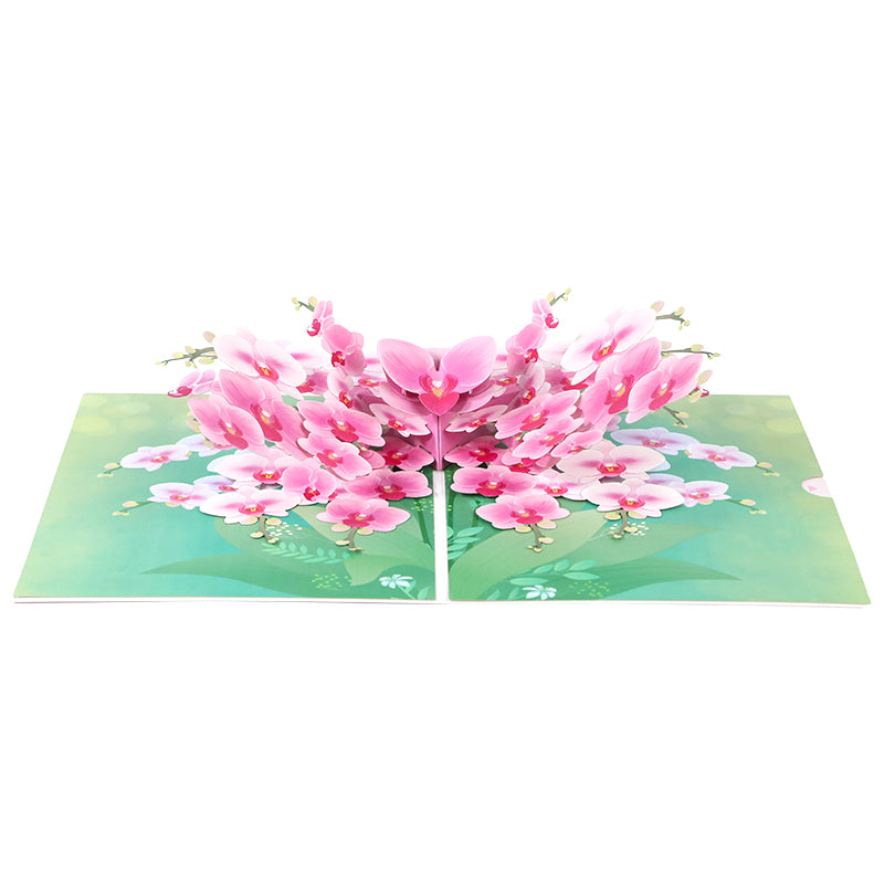 Orchid Elegance Floral 3D Pop Up Greeting Card