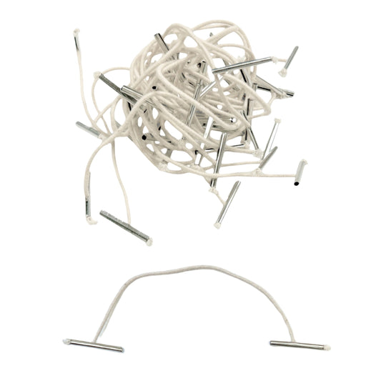 Pack of 500 Elastic White 102mm Metal End Treasury Tags