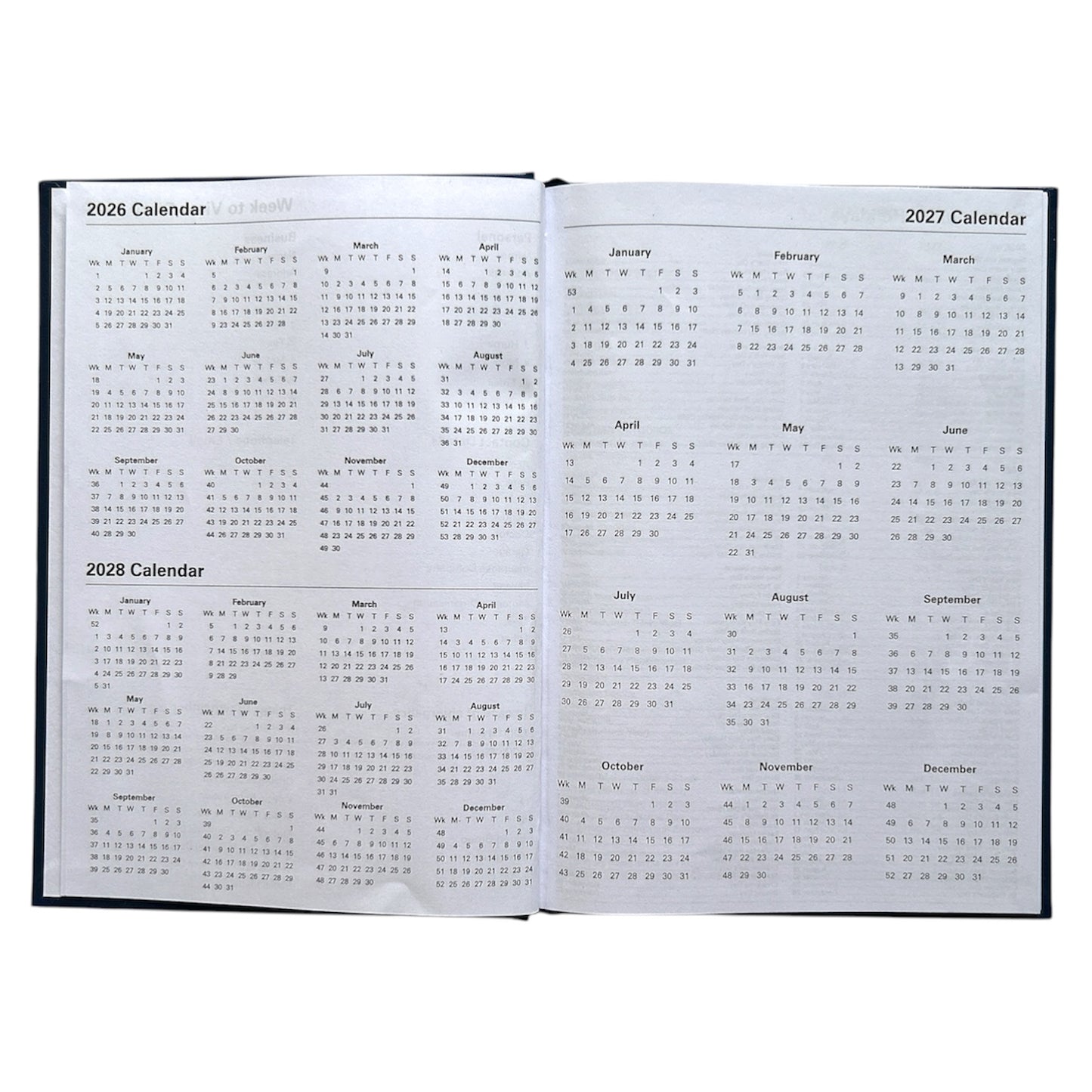Janrax 2027 A5 Week To View Blue Desk Diary