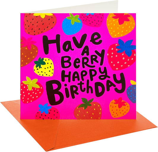 Strawberries Design Birthday Card
