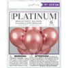 Pack of 6 Rose Gold Platinum 11" Latex Balloons