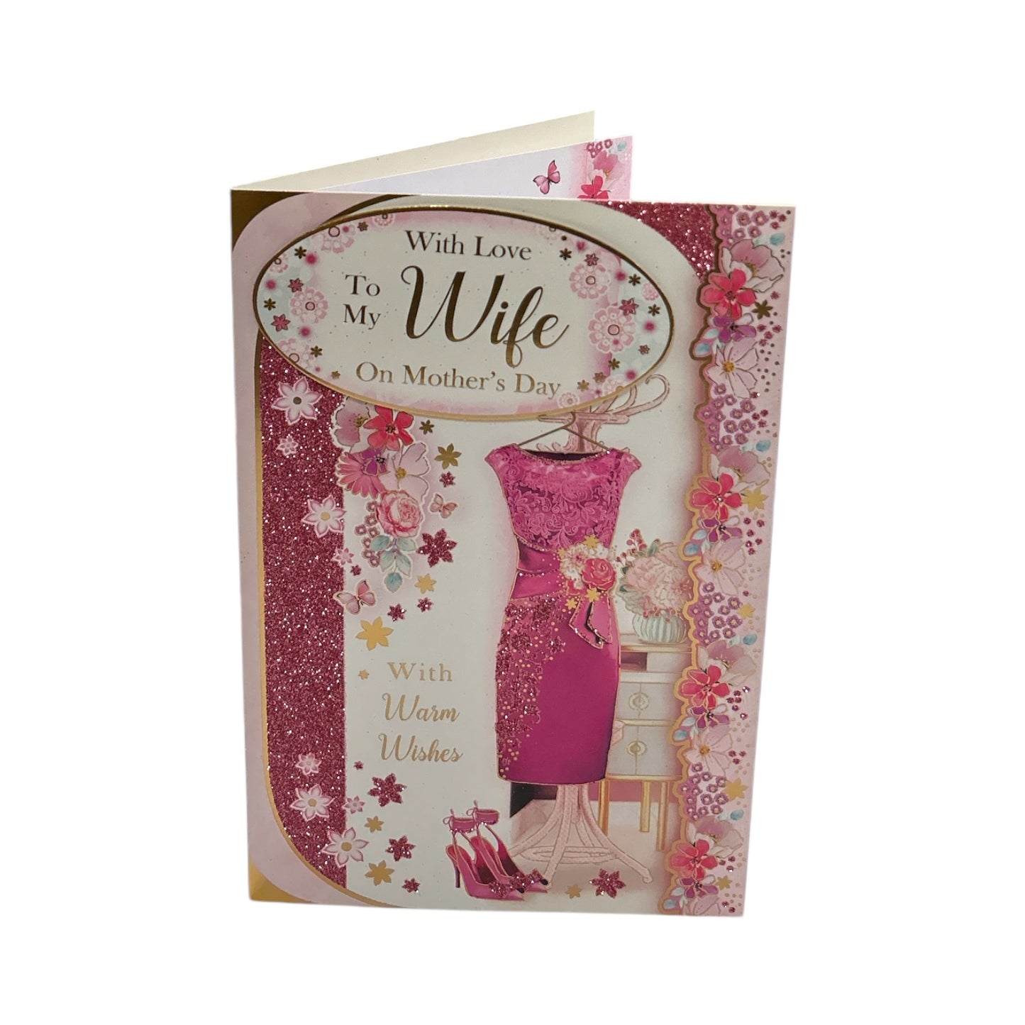 To My Wife Beautiful Pink Dress Design Mother's Day Card