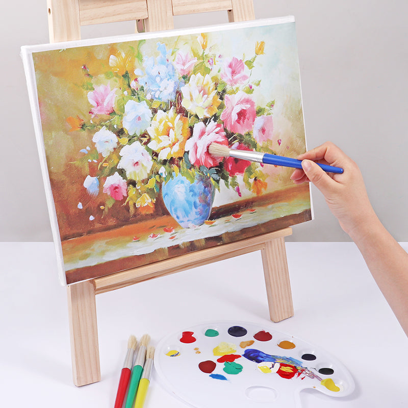 Pack 4 Bristle Head And Chunky Plastic Body Artist Brushes