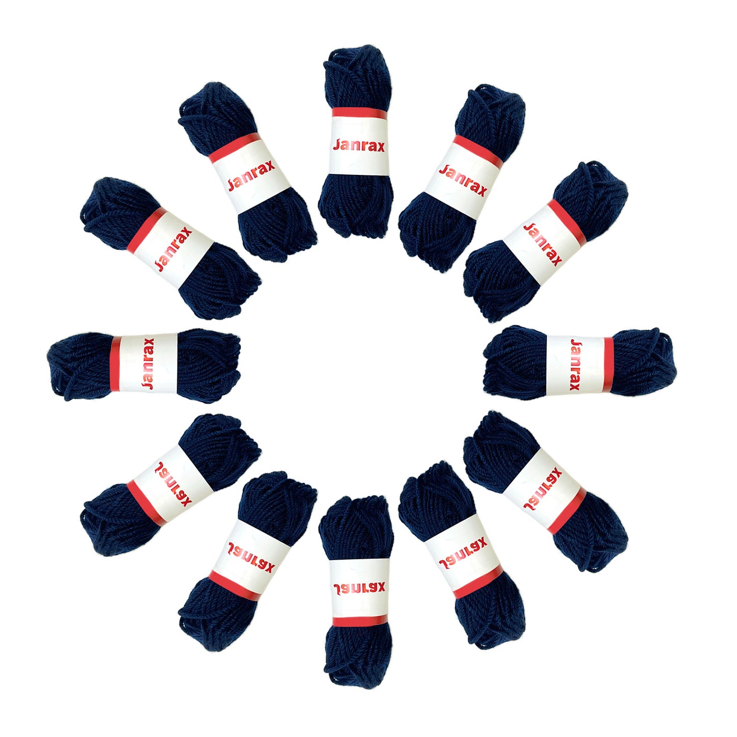 Pack of 5 Navy Blue Acrylic Yarn Rolls – 10g each, 4 Strand 8 Ply Knitting Wool