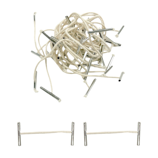 Pack of 100 Elastic White 51mm Metal End Treasury Tags