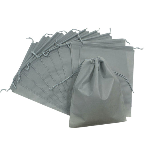 Pack of 25 Grey Coloured 32x22cm Non-Woven Drawstring Bags