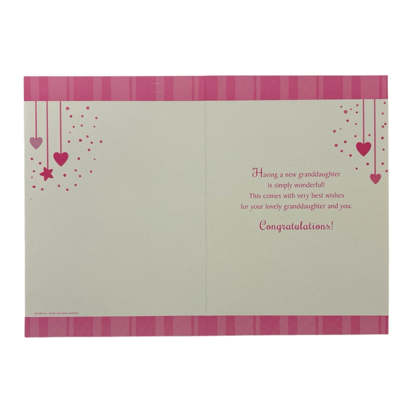 On Birth Of Baby Granddaughter Teddy Holding Banner Design Congratulations Card