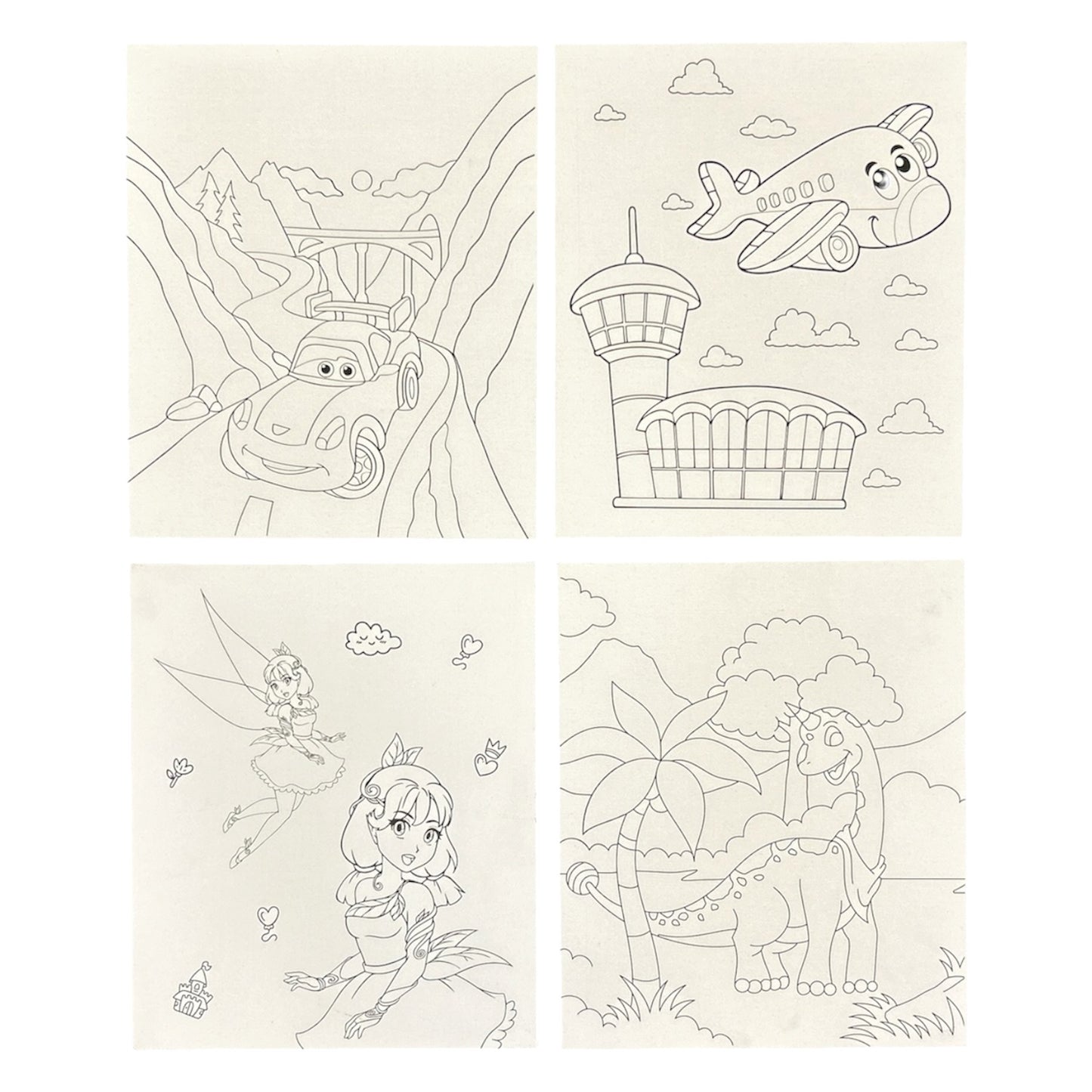 25 x 30cm Pre Drawn Outline Canvas Paint For Kids