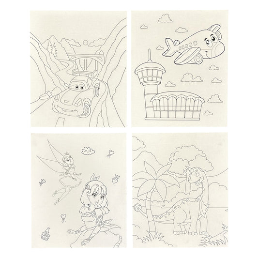 25 x 30cm Pre Drawn Outline Canvas Paint For Kids