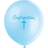 Pack of 8 Fancy Blue Cross Confirmation 12" Latex Balloons