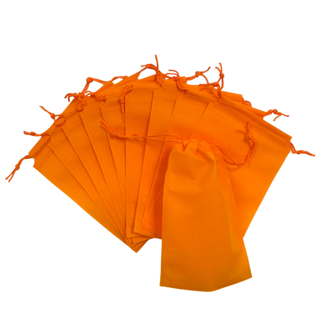 Pack of 100 Orange Coloured 39x30cm Non-Woven Drawstring Bags