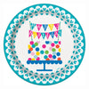 Pack of 8 Confetti Cake Birthday Round 9" Dinner Plates