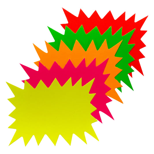 Pack of 40 Assorted Coloured Neon Fluorescent Flashes 150 x 150mm