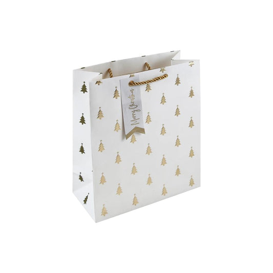 Gold Embossed Christmas Tree Medium Gift Bag