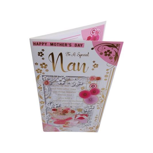 To A Special Nan Floral Tea Pot Sentimental Design Mother's Day Card