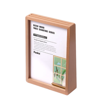 A4 Beech Wood Vertical Double Side Photo Frame