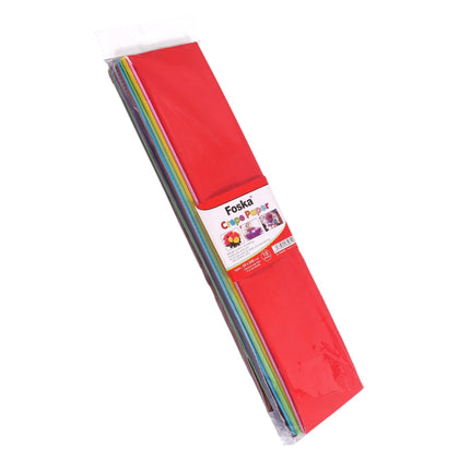 Pack of 10 Assorted Colour Mix Crepe Paper 50 x 200cm
