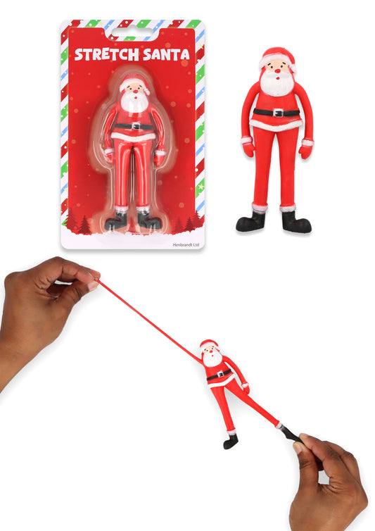 Pack of 12 Christmas Stretchy Santas 11.5CM
