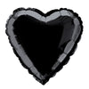 Black Solid Heart Foil Balloon 18"