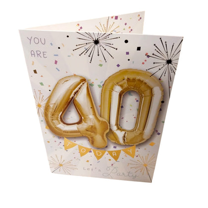 You are 40 Let's Party Balloon Boutique Greeting Card