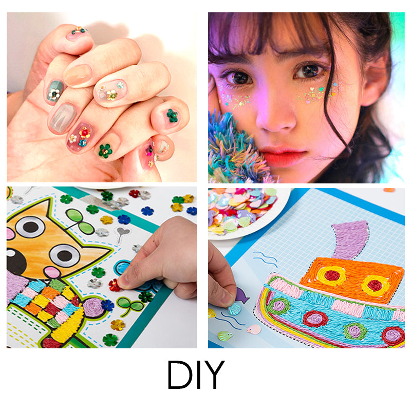 Pack of 12 Assorted Colours Cosmetic Puff Heart Shape Glitter 7g