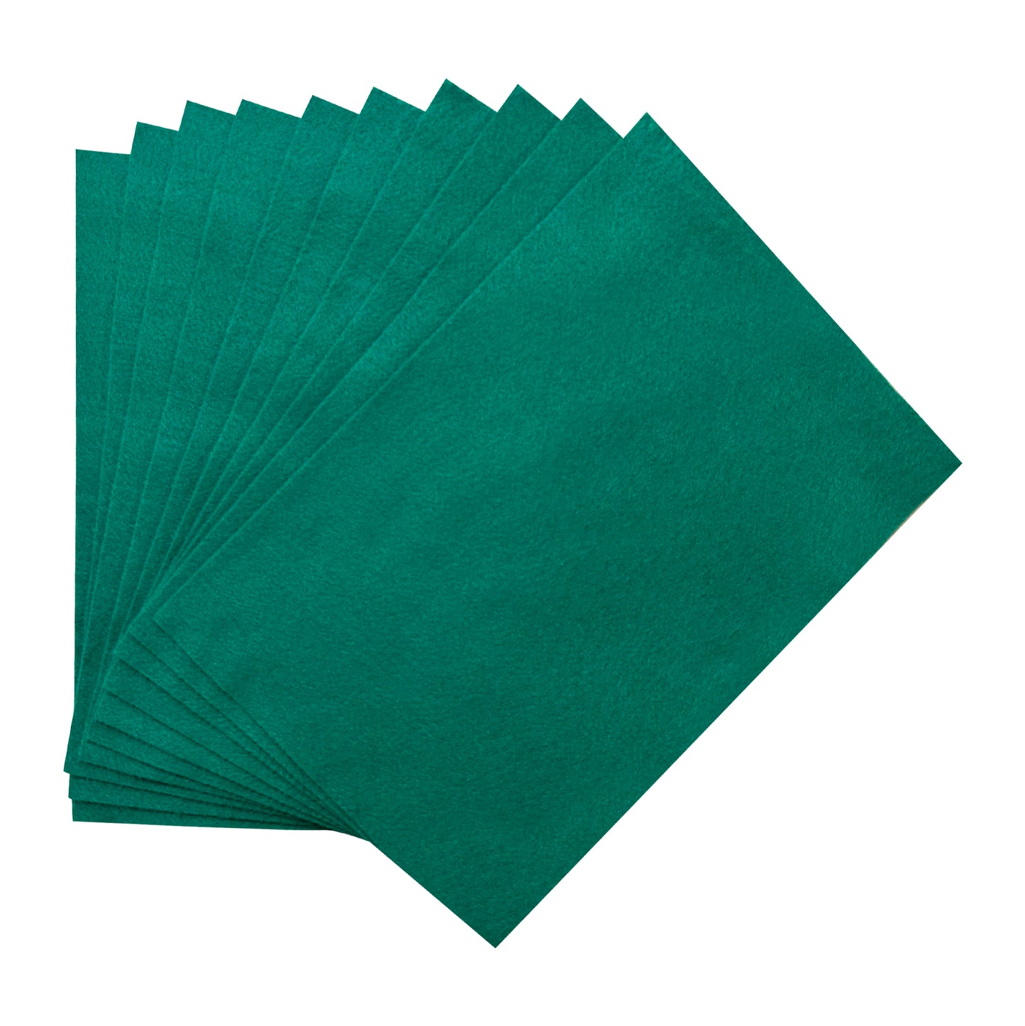 Pack of 10 A4 Dark Green Coloured Felt 180gsm Sheets
