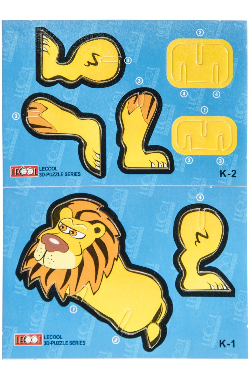 Pack of 12 Animal Shape 3D Puzzles