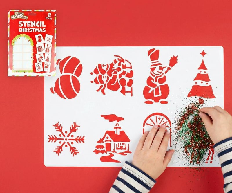 3 Packs of 8 Christmas Stencils - Holiday Decorating Scrapbooking DIY Window Display Art