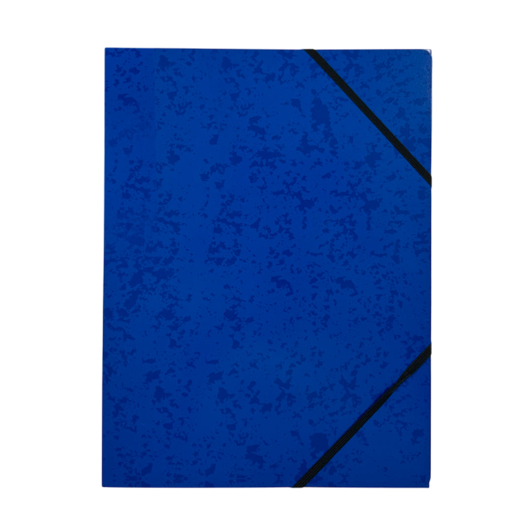 Pack of 12 A4 Blue Card 3 Flap Folders With Elastic Closure