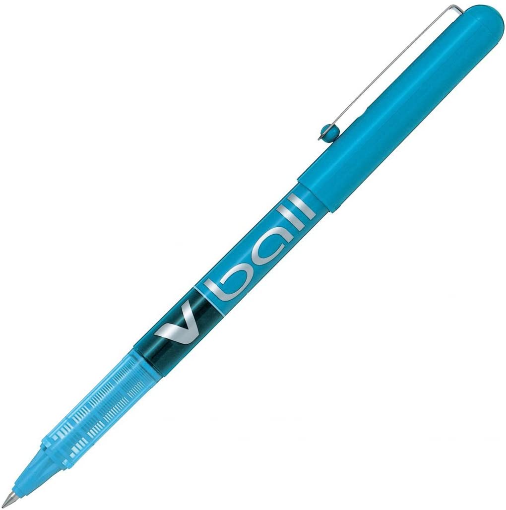 Pilot Vball V5 Light Blue Liquid Ink Rollerball Pen 0.5mm Tip