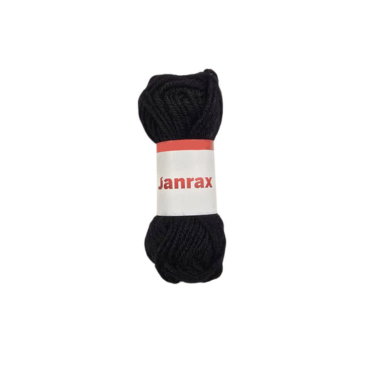 Black Acrylic Yarn Roll – 10g, 4 Strand 8 Ply Knitting Wool