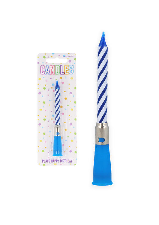 Blue Musical Birthday Candle (11.8cm)