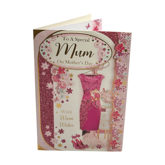 To A Special Mum Beautiful Pink Dress Design Mother's Day Card