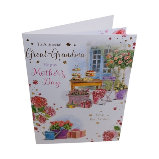 To A Special Great Grandma Garden Scene Design Mother's Day Card