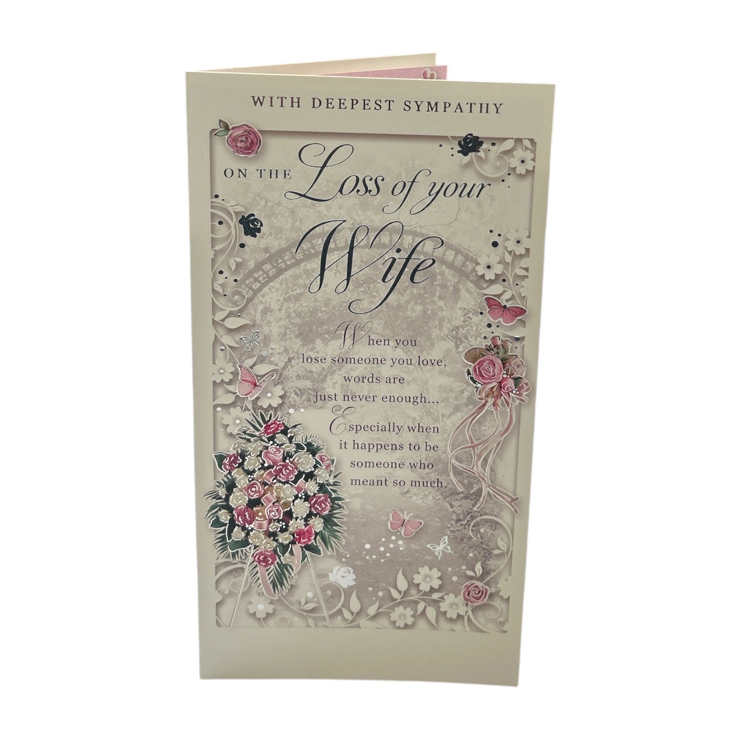 Loss of Wife Floral Sympathy Opacity Card– Choice Wholesale