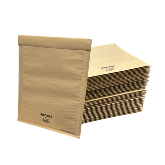 Pack of 100 Bubble Lined Size 5/H Padded Brown Postal Envelopes by Janrax