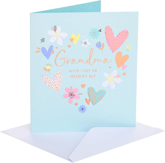 Hearts and Florals Design Grandma Mother's Day Card