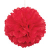 Ruby Red Solid 16" Hanging Tissue Pom Pom