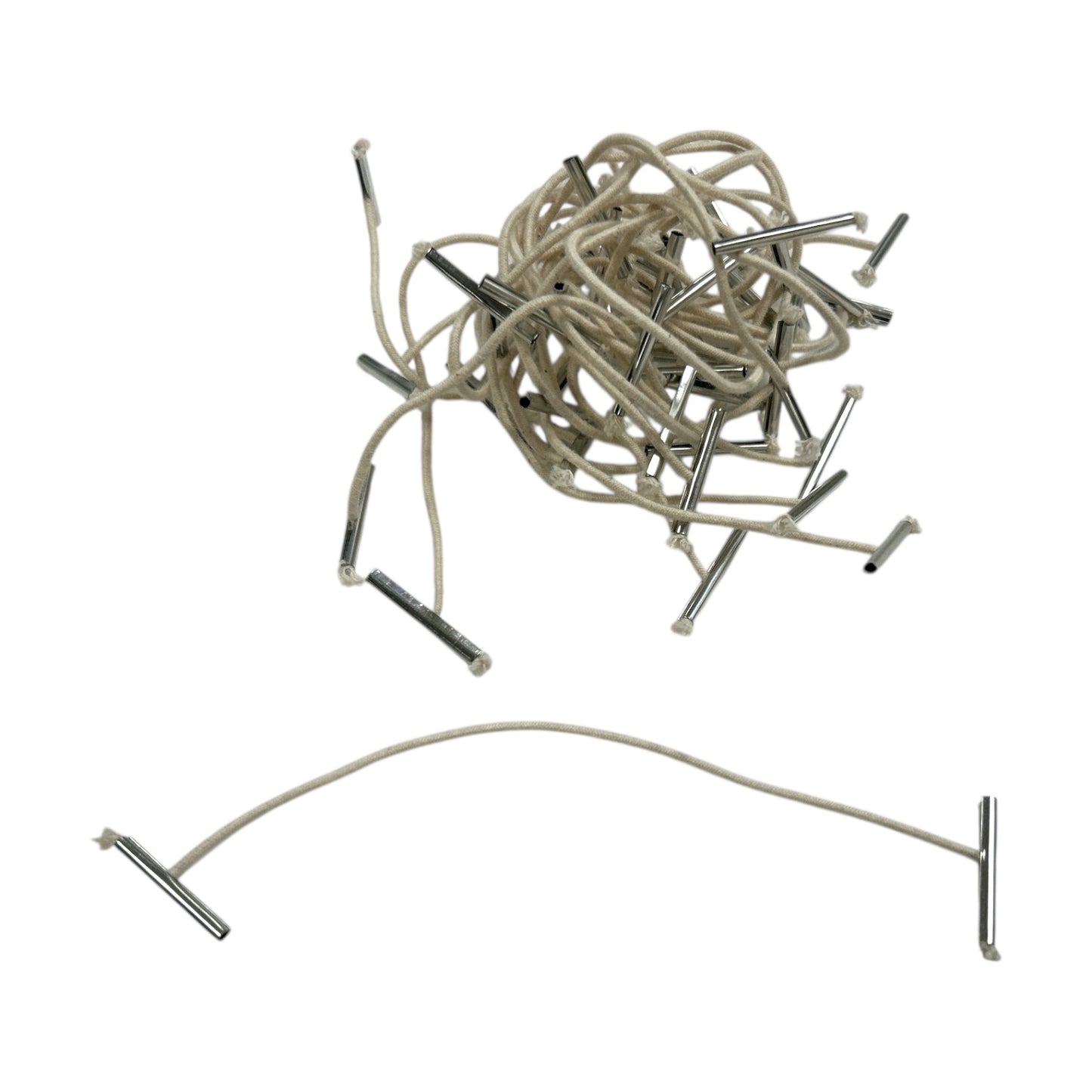 Pack of 100 Elastic White 140mm Metal End Treasury Tags