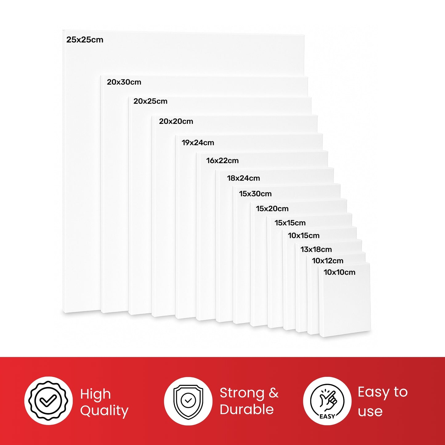 Set of 14 Assorted Sizes Blank White Stretched Board Art Frame 280gsm Canvas By Janrax