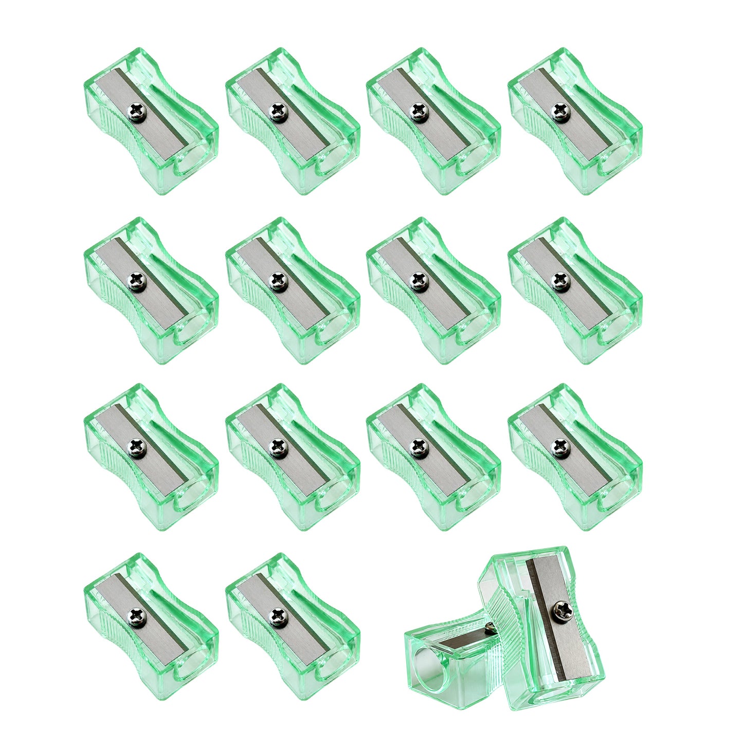 Pack of 100 Green Translucent Pencil Sharpeners